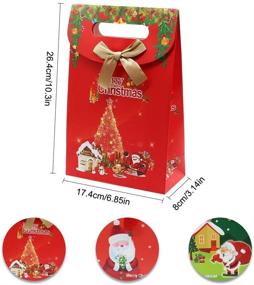 img 2 attached to 6-Piece GKONGU Christmas Paper Gift Bags - Medium Boutique Fold Over with Handles. Ideal 🎁 for Wrapping Kids' Prizes, Goodies, and Christmas Party Treats - Gift Wrapping for Candy, Cookies & More!