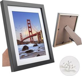 img 2 attached to Sets of 4 - Solid Wood 8x10 Black Picture Frames with HD Plexiglass Front for Tabletop or Wall Display of 6x8 or 8x10 Pictures