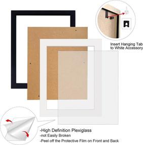 img 1 attached to Sets of 4 - Solid Wood 8x10 Black Picture Frames with HD Plexiglass Front for Tabletop or Wall Display of 6x8 or 8x10 Pictures