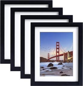 img 4 attached to Sets of 4 - Solid Wood 8x10 Black Picture Frames with HD Plexiglass Front for Tabletop or Wall Display of 6x8 or 8x10 Pictures