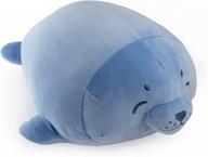 15-inch mango steam soft plush pillow stuffed animal (seal, blue) - irresistibly cute and kawaii! logo