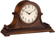 bulova b1514 asheville mantel clock: elegant brown cherry design + superior timekeeping logo