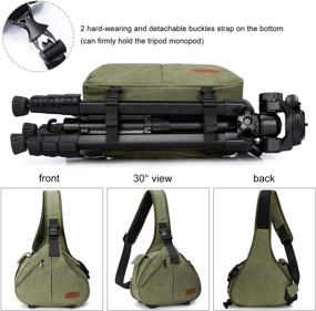 img 2 attached to S-ZONE Canvas Camera Sling Bag: The Ultimate DSLR 📷 Lens Anti-theft Backpack with Shoulder Crossbody Case and Tripod Holder