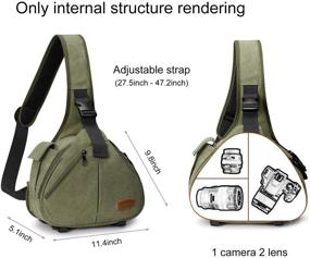 img 3 attached to S-ZONE Canvas Camera Sling Bag: The Ultimate DSLR 📷 Lens Anti-theft Backpack with Shoulder Crossbody Case and Tripod Holder