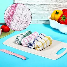 img 1 attached to 🧽 Boao 12 Pieces Kitchen Dish Cloths—Washable Cleaning Cloth for Dishes, Glass, and Home—12x12 Inch Towels, 4 Color Options