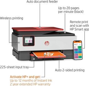 img 3 attached to 🖨️ HP OfficeJet Pro 8035e Wireless Color All-in-One Printer (Coral) with up to 12 months Instant Ink and HP+ Features (1L0H8A)