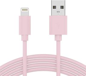 img 4 attached to 10ft Long Heavy Duty Pale Pink iPhone Charger Lightning Cable - MFI Certified for Apple iPhone 12, 12 Pro/Max, 12 Mini, 11, 11 Pro/Max, XR, XS/Max, X, 8, 7, 6, 5, SE, iPad - by TalkWorks