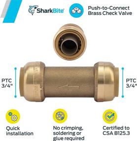 img 2 attached to 🦈 SharkBite Brass Check Valve, 3/4 inch x 3/4 inch, Push-to-Connect Copper, PEX, CPVC - U2016-0000LFA