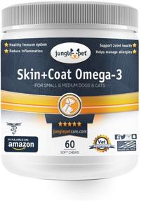 img 4 attached to Bacon Flavored Omega 3 Fatty Acid Soft Chews for Small/Medium Dogs & Cats - Fish Oil Supplement for Dogs and Cats - Promotes Healthy Skin and Coat - Jungle Pet