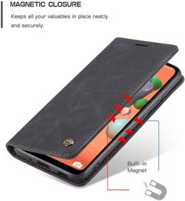 img 2 attached to Sleek Black Samsung Galaxy A11 Wallet Case | Magnetic Stand & Card Holder