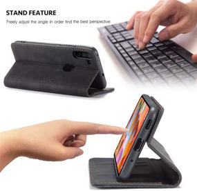 img 1 attached to Sleek Black Samsung Galaxy A11 Wallet Case | Magnetic Stand & Card Holder