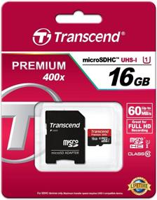 img 1 attached to 💾 Transcend 16ГБ MicroSDHC Карта памяти Class 10 UHS-1 с адаптером - высокая скорость до 60МБ/с (TS16GUSDU1P)