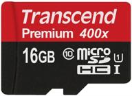 💾 transcend 16гб microsdhc карта памяти class 10 uhs-1 с адаптером - высокая скорость до 60мб/с (ts16gusdu1p) логотип