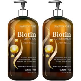 img 4 attached to 🌟 Majestic Pure Biotin Shampoo and Conditioner Set - DHT Blocker Complex for Healthy Hair Growth, Hydrating & Nourishing, Sulfate Free - 16 fl oz each, Suitable for Men & Women