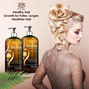 img 2 attached to 🌟 Majestic Pure Biotin Shampoo and Conditioner Set - DHT Blocker Complex for Healthy Hair Growth, Hydrating & Nourishing, Sulfate Free - 16 fl oz each, Suitable for Men & Women