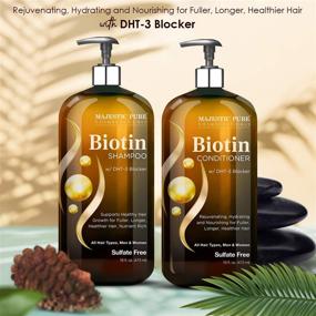 img 3 attached to 🌟 Majestic Pure Biotin Shampoo and Conditioner Set - DHT Blocker Complex for Healthy Hair Growth, Hydrating & Nourishing, Sulfate Free - 16 fl oz each, Suitable for Men & Women