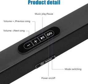 img 1 attached to 🔊 SIXGO 20 Inch Black Sound Bar for TV with Subwoofer - Wireless & Wired Home Theater Audio Stereo set with Bluetooth, AUX, USB, Remote Control - Ideal for TV, Gaming, Projectors