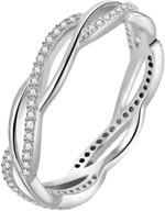 💍 sparkling elegance: boruo sterling infinity zirconia stackable women's jewelry & wedding ring set logo