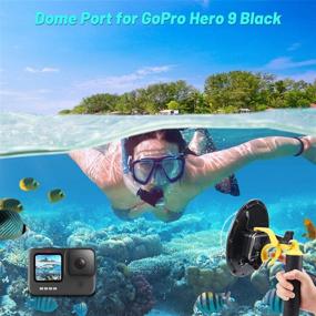 img 3 attached to 📷 GoPro Dome Port Hero 9 Black: Waterproof Housing Case with Pistol Trigger, Floating Hand Grip - Ideal GoPro Hero 9 Action Camera Accessories