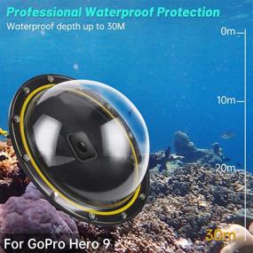 img 1 attached to 📷 GoPro Dome Port Hero 9 Black: Waterproof Housing Case with Pistol Trigger, Floating Hand Grip - Ideal GoPro Hero 9 Action Camera Accessories