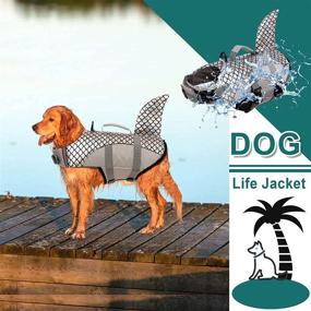 img 3 attached to 🐶 Swimming Dog Life Jacket - Shark Pet Floatation Vest, Quick Release, Adjustable Harness, Puppy Pool Beach Boating Life Preserver