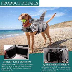 img 1 attached to 🐶 Swimming Dog Life Jacket - Shark Pet Floatation Vest, Quick Release, Adjustable Harness, Puppy Pool Beach Boating Life Preserver