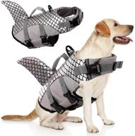 🐶 swimming dog life jacket - shark pet floatation vest, quick release, adjustable harness, puppy pool beach boating life preserver logo