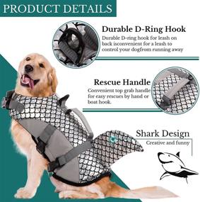 img 2 attached to 🐶 Swimming Dog Life Jacket - Shark Pet Floatation Vest, Quick Release, Adjustable Harness, Puppy Pool Beach Boating Life Preserver