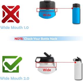 img 1 attached to 🌀 Optimized Miracredo Paracord Handle for Hydro Flask 2.0 Wide &amp; Standard Mouth Bottles - 12 oz to 64 oz, With Rubber Ring &amp; Carabiner, Easy Carry Strap Holder for Hydro Flask