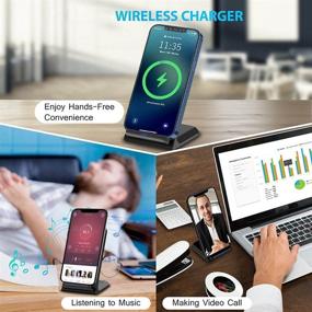 img 3 attached to FDGAO 20W Max Qi-Certified Fast Wireless Charging Stand for iPhone 12/SE 2/11/X/XR/8, ⚡️ AirPods & 15W Wireless Charge Docks for Samsung Galaxy S21/S20/S9/Note 20 (NO AC Adapter)