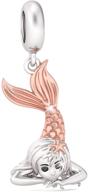 🧜 gnoce mermaid girl 925 sterling silver charms beads gold pendants for women's necklaces & bracelets - jewelry gift for girls, women, wife, and daughter logo