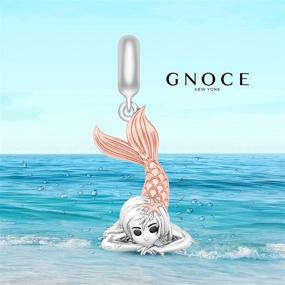 img 3 attached to 🧜 GNOCE Mermaid Girl 925 Sterling Silver Charms Beads Gold Pendants for Women's Necklaces & Bracelets - Jewelry Gift for Girls, Women, Wife, and Daughter