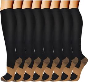 img 4 attached to 🧦 8 Pairs of 15-20mmHg Compression Socks - Best Support for Women & Men in Nursing, Medical, Running, and Athletics