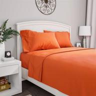 luxurious residence 1200 thread count 3-piece sheet set for twin beds in rust color logo