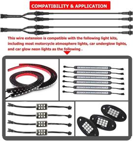 img 2 attached to 🌈 SUZCO 36"/90CM 4-PIN RGB Motorcycle LED Strip Light Kit - Underglow Under Glow Wire Cable Extension Kit, Multi-Color Atmosphere Light Power Extenders for Motorcycle, Car, ATV, Truck, Jeep