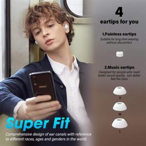 img 3 attached to 2021 Upgraded NYZ Space 2 Pro Wireless Earbuds Bluetooth Headphones - Hi-Fi Stereo Earphones with FPC Antennas, Deep Bass, Ear Fit - Portable Charging Case for Workout, Office, and Travel (White)