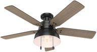 🔦 hunter fan 59310 mill valley 52-inch ceiling fan with light, large size, matte black finish логотип