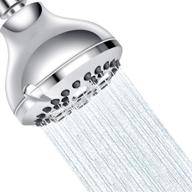 teccpo 3.5 inch high pressure fixed chrome shower head - 5-setting with massage & self-cleaning - wall mounted, anti-clog & anti-leak - tool-free 1 min installation logo