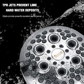 img 1 attached to TECCPO 3.5 Inch High Pressure Fixed Chrome Shower Head - 5-setting with Massage & Self-cleaning - Wall Mounted, Anti-clog & Anti-leak - Tool-free 1 Min Installation