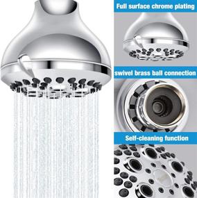 img 3 attached to TECCPO 3.5 Inch High Pressure Fixed Chrome Shower Head - 5-setting with Massage & Self-cleaning - Wall Mounted, Anti-clog & Anti-leak - Tool-free 1 Min Installation