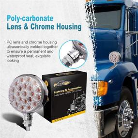 img 3 attached to 🚛 Enhance Safety with Partsam 2Pcs Round Double Face LED Pedestal Lights for Semi Trucks & Trailers