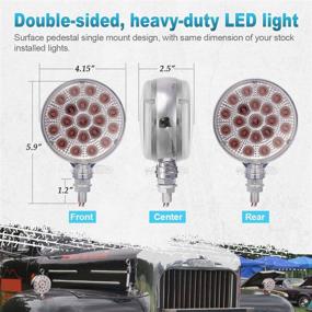 img 1 attached to 🚛 Enhance Safety with Partsam 2Pcs Round Double Face LED Pedestal Lights for Semi Trucks & Trailers
