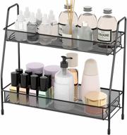 🔥 eknitey countertop spice rack organizer, 2-tier bathroom shelf, desktop makeup organizer, small kitchen and bathroom storage rack for bedroom and office (black) logo