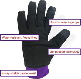 img 3 attached to Water-Resistant Ice Skating Gloves with Protective Padding, Touchscreen Fingertips, Fleece Lining by ColorFlow