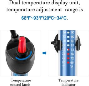 img 2 attached to 🐠 Adjustable Aquarium Heaters - Hitop 50W/100W/300W, Submersible Glass Water Heaters for 5 – 70 Gallon Fish Tanks