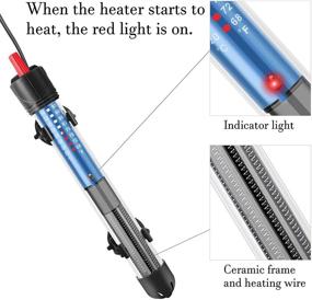 img 1 attached to 🐠 Adjustable Aquarium Heaters - Hitop 50W/100W/300W, Submersible Glass Water Heaters for 5 – 70 Gallon Fish Tanks