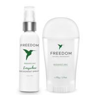 freedom natural deodorant bundle: aluminum-free, non-toxic stick and everywhere spray for women & men - ewg verified, cruelty-free, bergamot mint scent logo