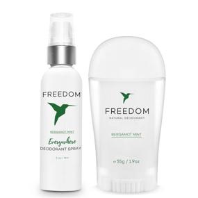 img 3 attached to Freedom Natural Deodorant Bundle: Aluminum-Free, Non-Toxic Stick and Everywhere Spray for Women & Men - EWG Verified, Cruelty-Free, Bergamot Mint Scent