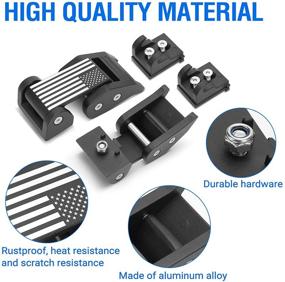 img 2 attached to 🔒 Suparee Black Aluminum Hood Latches with U.S. Flag Style | Compatible with Wrangler JK, JKU, JL, JLU, Gladiator JT (2007-2021) | Locking Hood Catch Kit