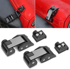 img 4 attached to 🔒 Suparee Black Aluminum Hood Latches with U.S. Flag Style | Compatible with Wrangler JK, JKU, JL, JLU, Gladiator JT (2007-2021) | Locking Hood Catch Kit